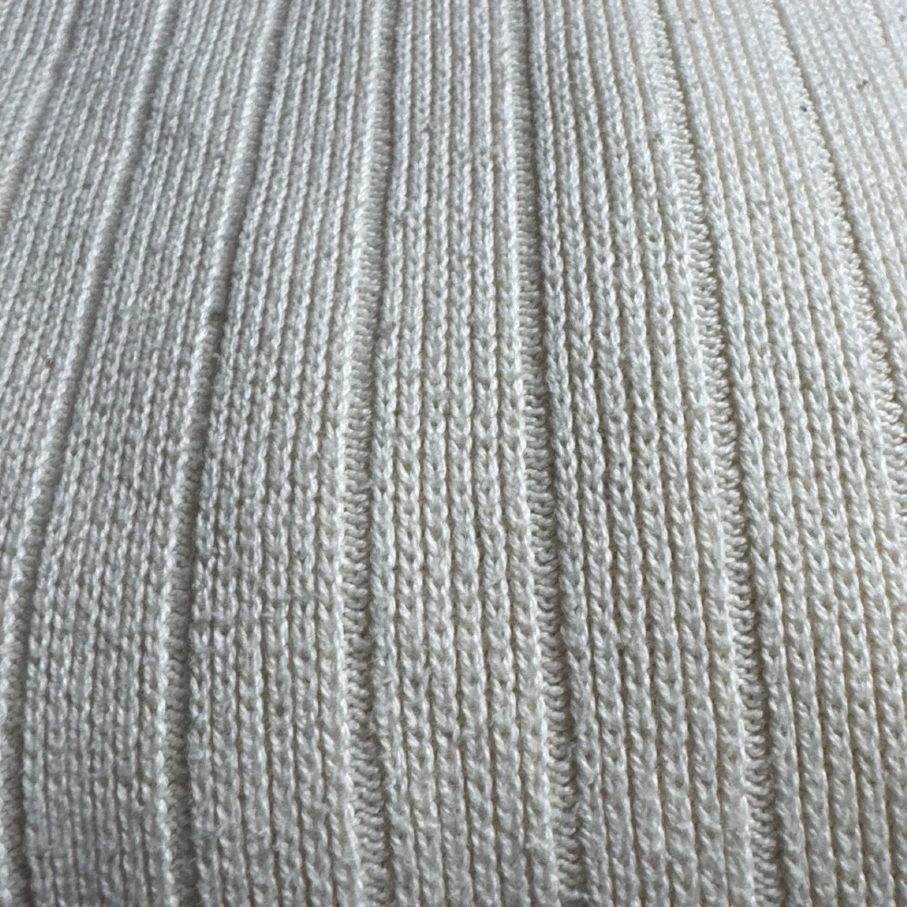 Abercrombie & Fitch Mens V-Neck Ribbed Knit Sweater Cream A+F‎ 92 Logo L Vintage